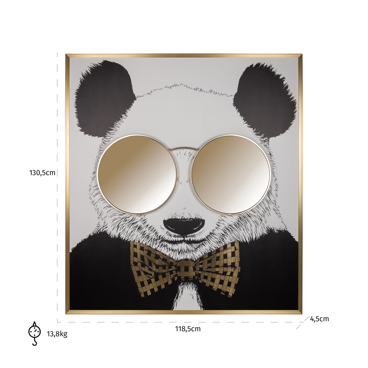 Richmond Interiors Wandkunst Panda black/gold Wandkunst Richmond Interiors