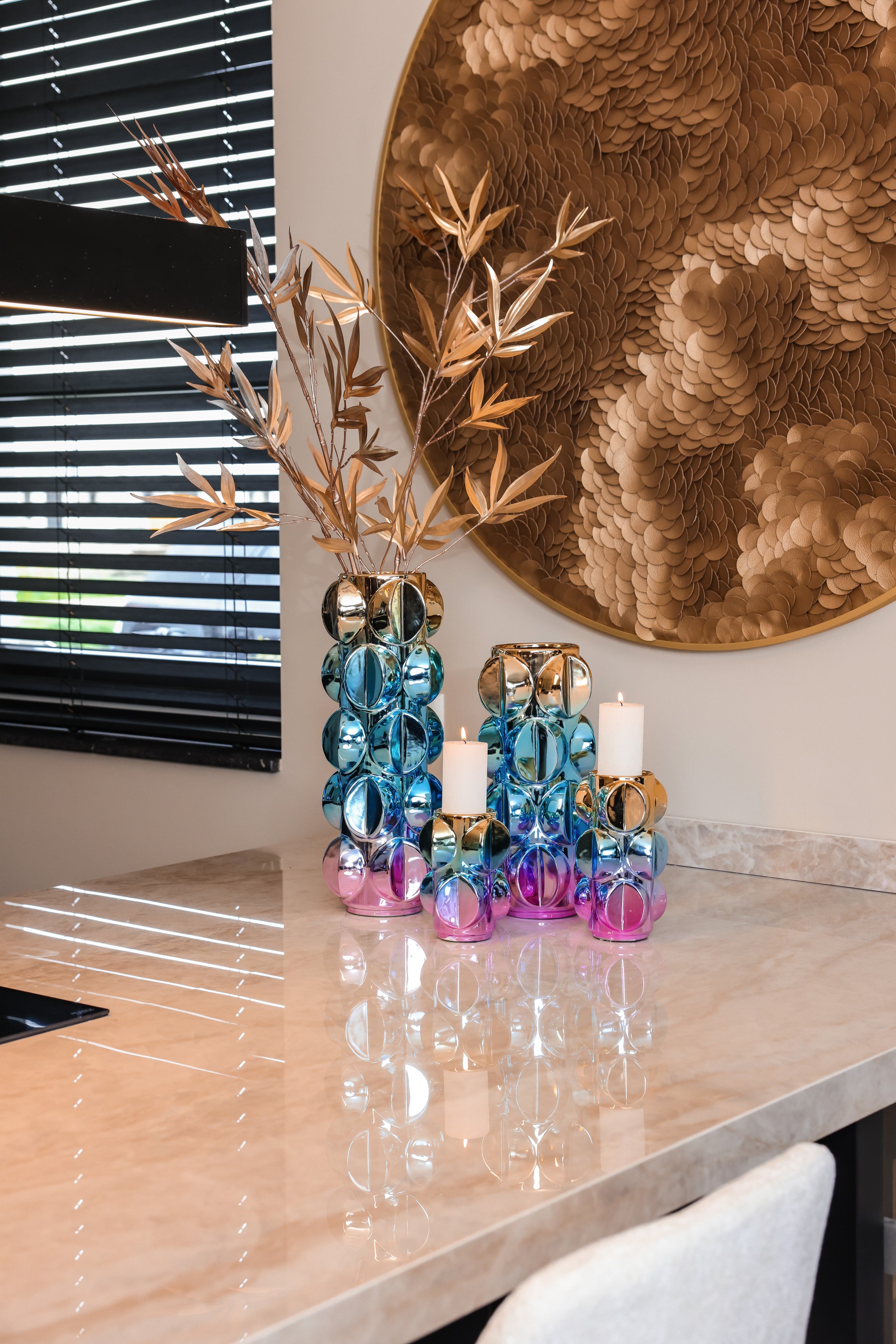 Richmond Interiors Wandkunst Bloom gold