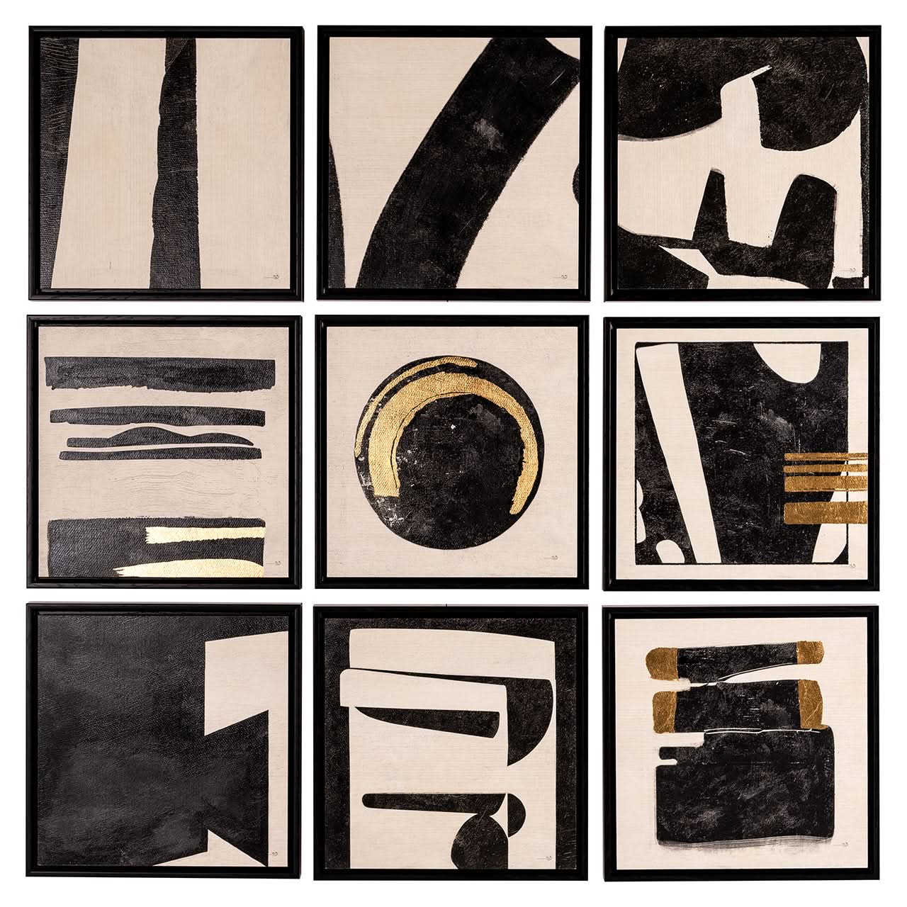 Richmond Interiors Wandbild-Set Gabri (9-teilig) – Black/White Wandbild Richmond Interiors