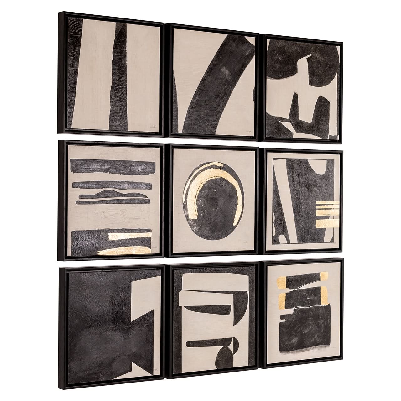 Richmond Interiors Wandbild-Set Gabri (9-teilig) – Black/White Wandbild Richmond Interiors
