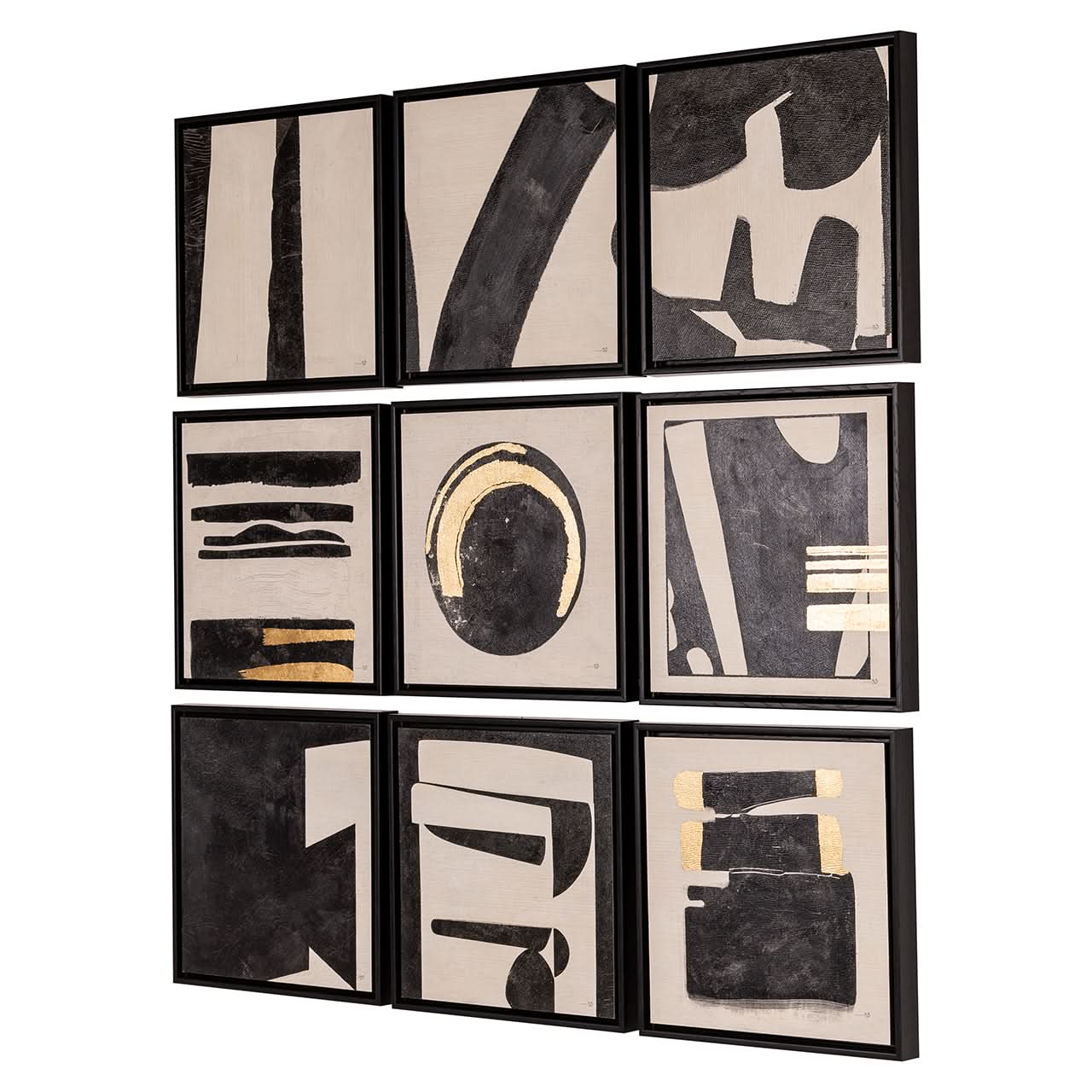 Richmond Interiors Wandbild-Set Gabri (9-teilig) – Black/White Wandbild Richmond Interiors