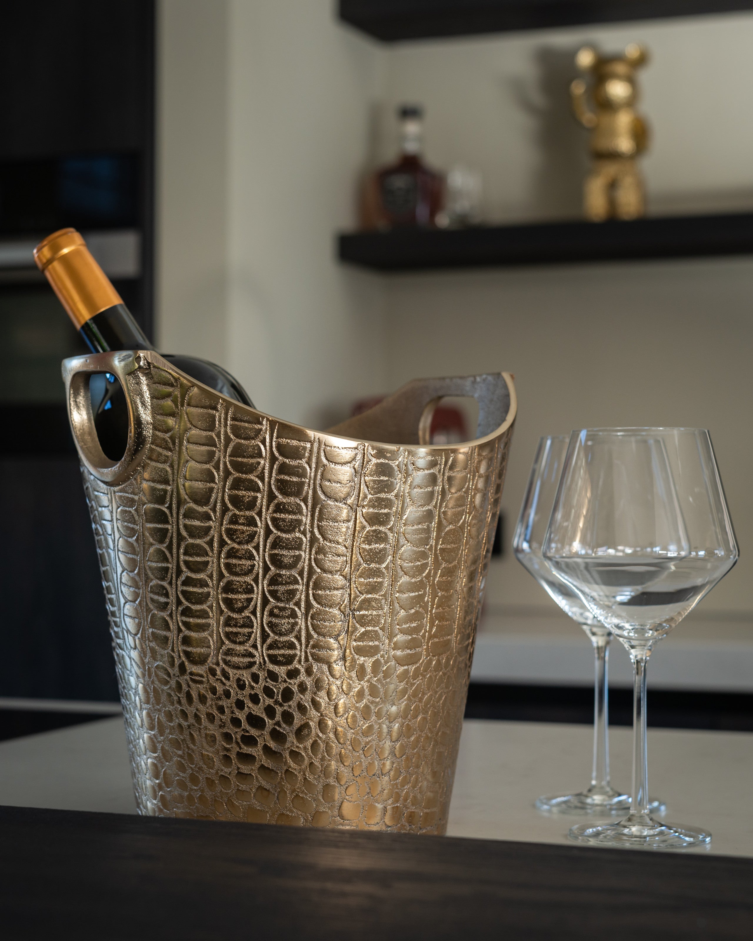 Richmond Interiors Dekoratives Objekt Bear gold standing