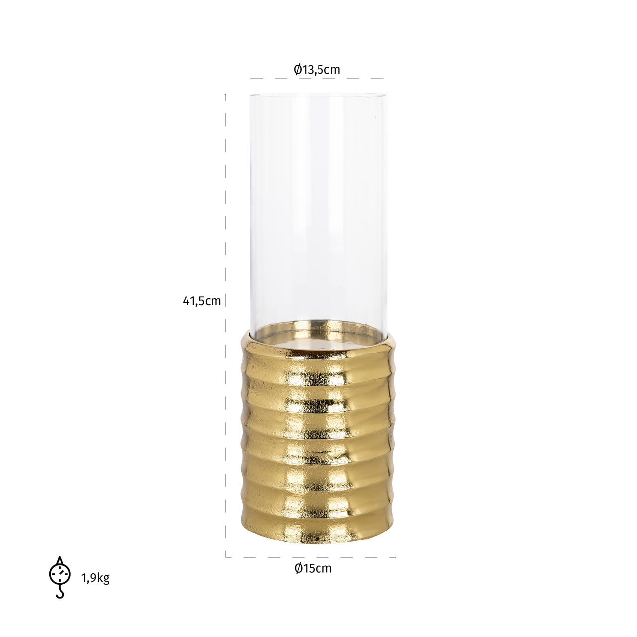 Richmond Interiors Windlicht Bodil gold large