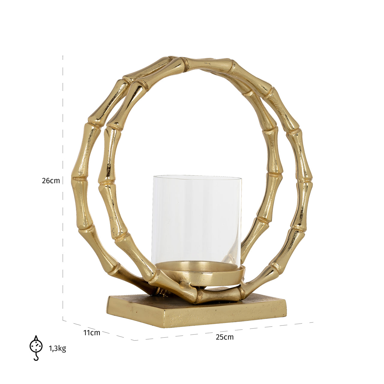 Richmond Interiors Windlicht Merlyn gold small