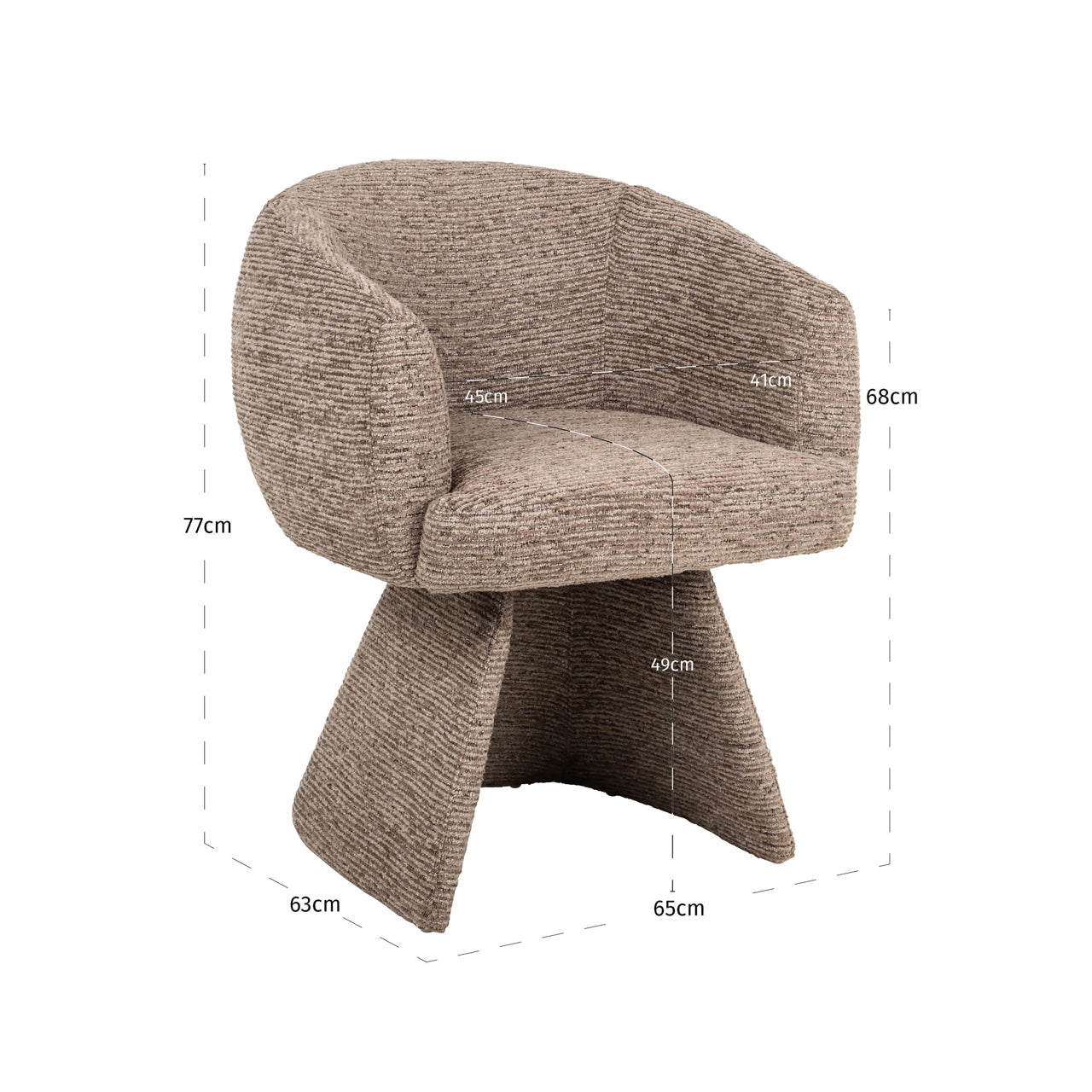 Richmond Interiors - Esszimmerstuhl Quiriro mocca linear drehbar Esszimmerstuhl Richmond Interiors