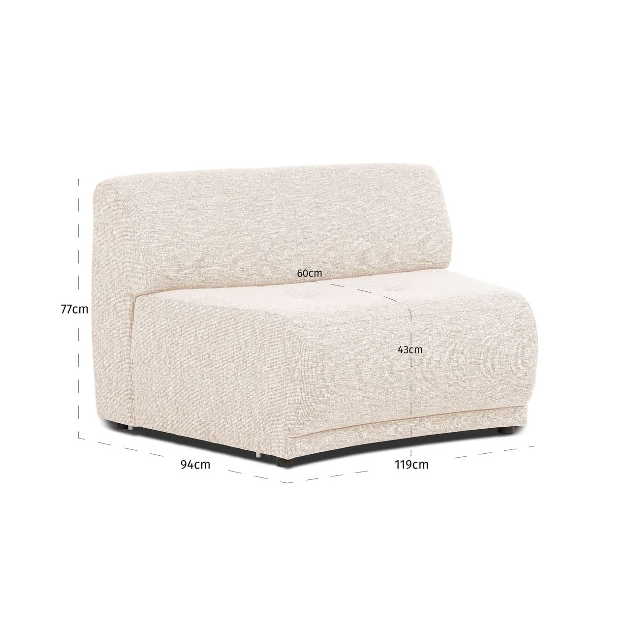 Richmond Interiors Sofa Albina – Rundes Modul ohne Armlehnen, individuell konfigurierbar Modul-Sofa Richmond Interiors