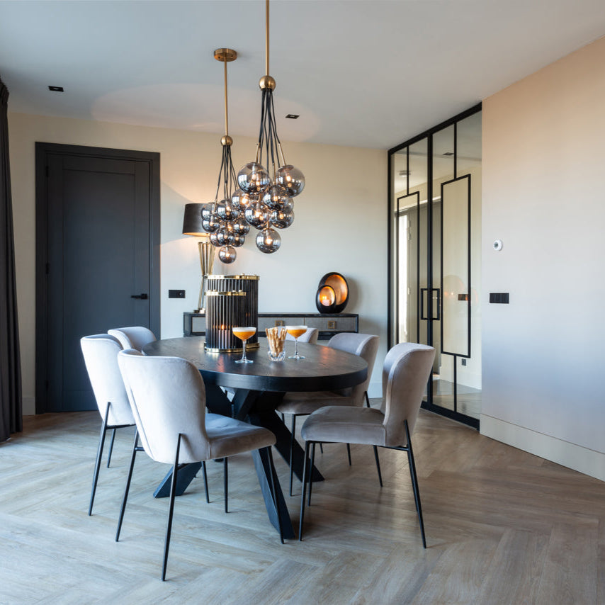 Richmond Interiors - 2er-Set Stuhl Darby khaki / schwarz (FR-Quartz 903 Khaki) Esszimmerstuhl Richmond Interiors