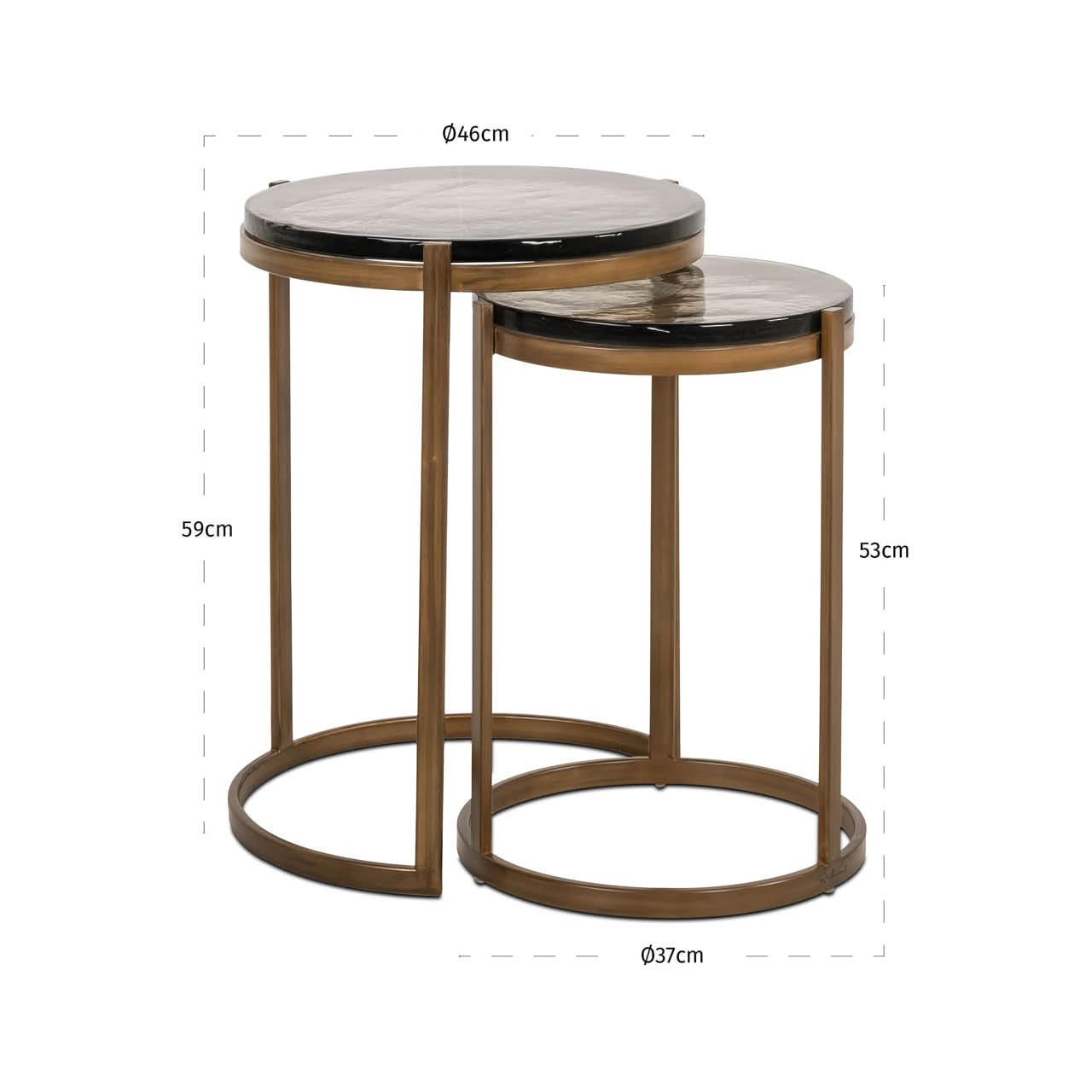 Richmond Interiors – Beistelltisch Cleo gold (Set of 2) 2er-Set Beistelltische Richmond Interiors