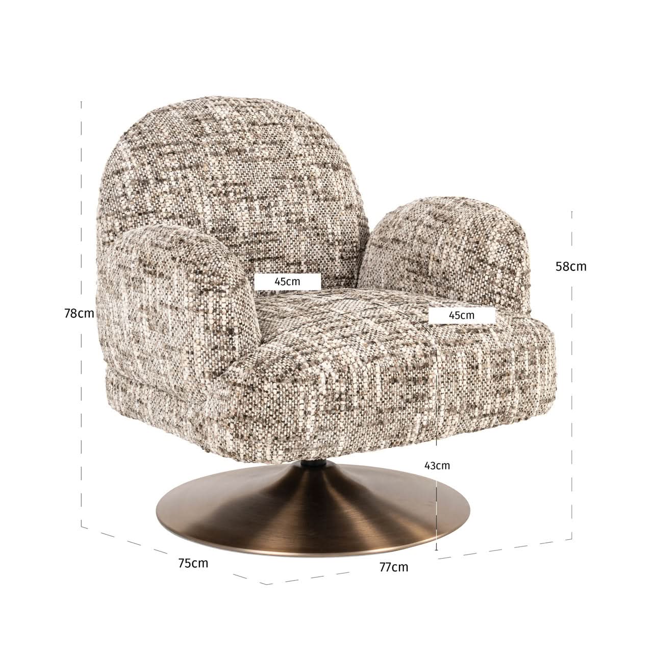 Richmond Interiors – Sessel Kagney brown omara swivel Polstersessel Richmond Interiors