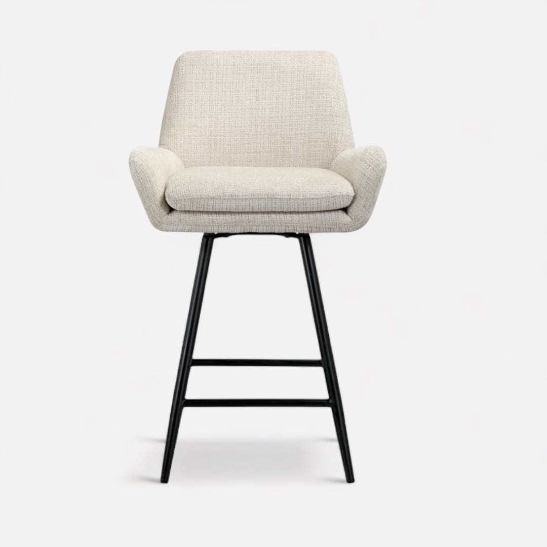 Richmond Interiors - 2er-Set Barhocker Linsey beige Chenille Barhocker Richmond Interiors