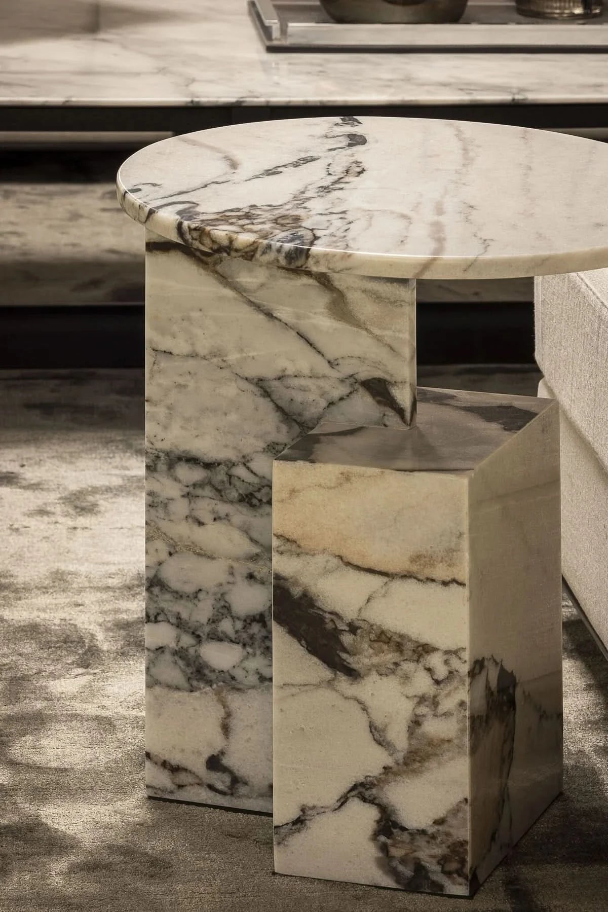 The Grand Collection PERUGIA Beistelltisch – Marmor Beistelltisch rund The Grand Collection