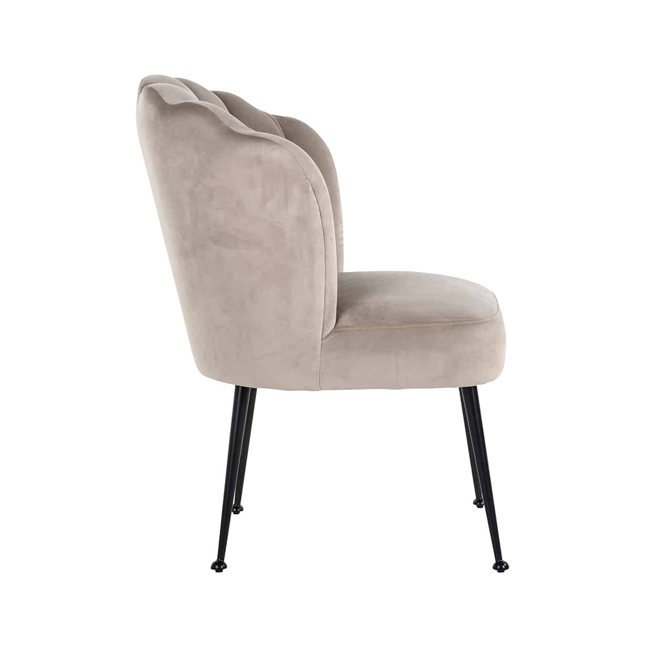 Richmond Interiors Stuhl Pippa khakifarbener Samt / schwarz (Quartz Khaki 903) Esszimmerstuhl Richmond Interiors