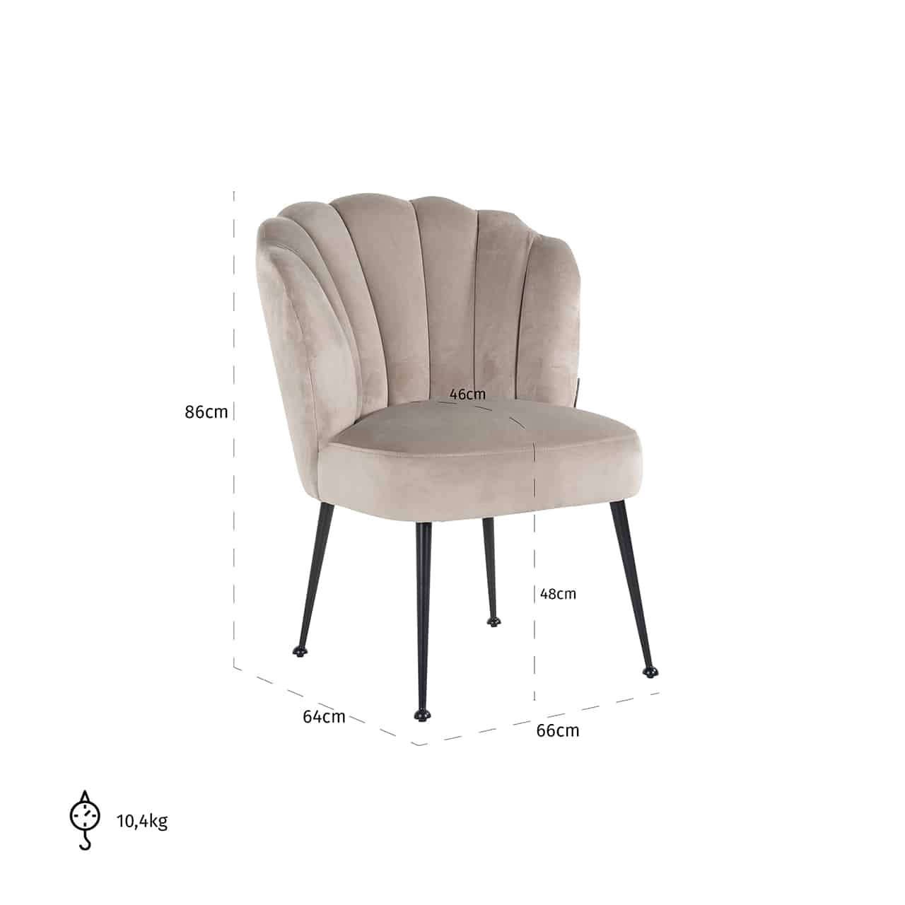 Richmond Interiors Stuhl Pippa khakifarbener Samt / schwarz (Quartz Khaki 903) Esszimmerstuhl Richmond Interiors