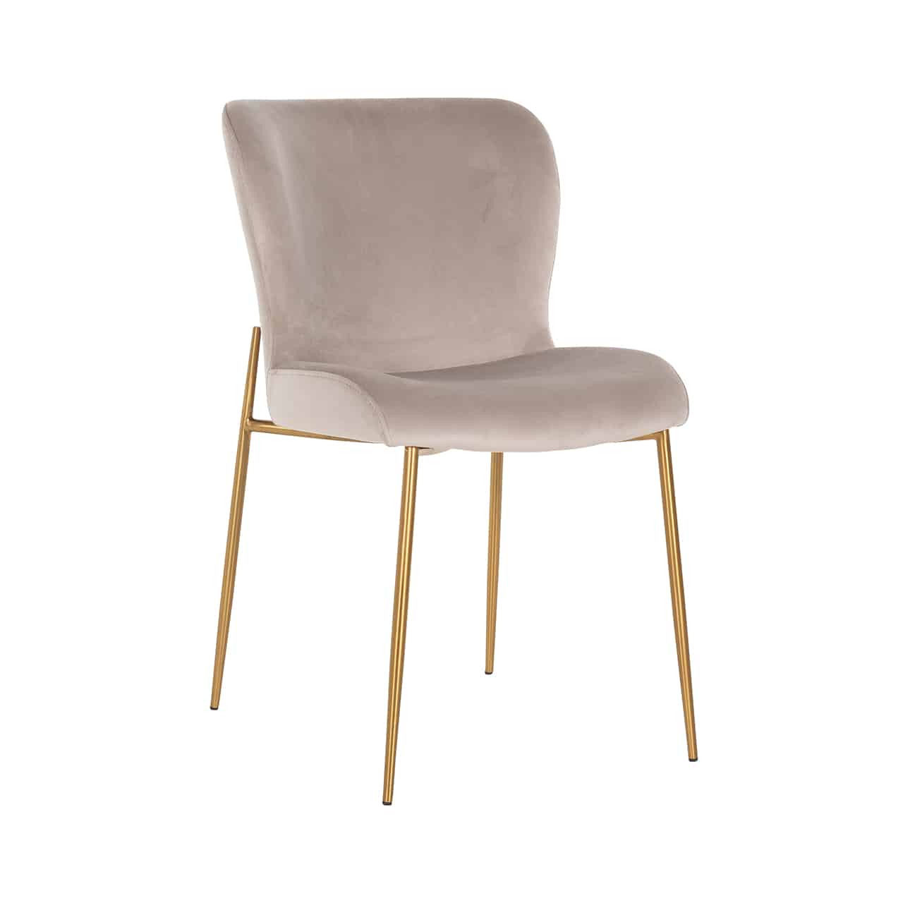 Richmond Interiors - 2er-Set Stuhl Odessa khakifarbener Samt / gebürstetes Gold (FR-Quartz 903 Khaki) Esszimmerstuhl Richmond Interiors