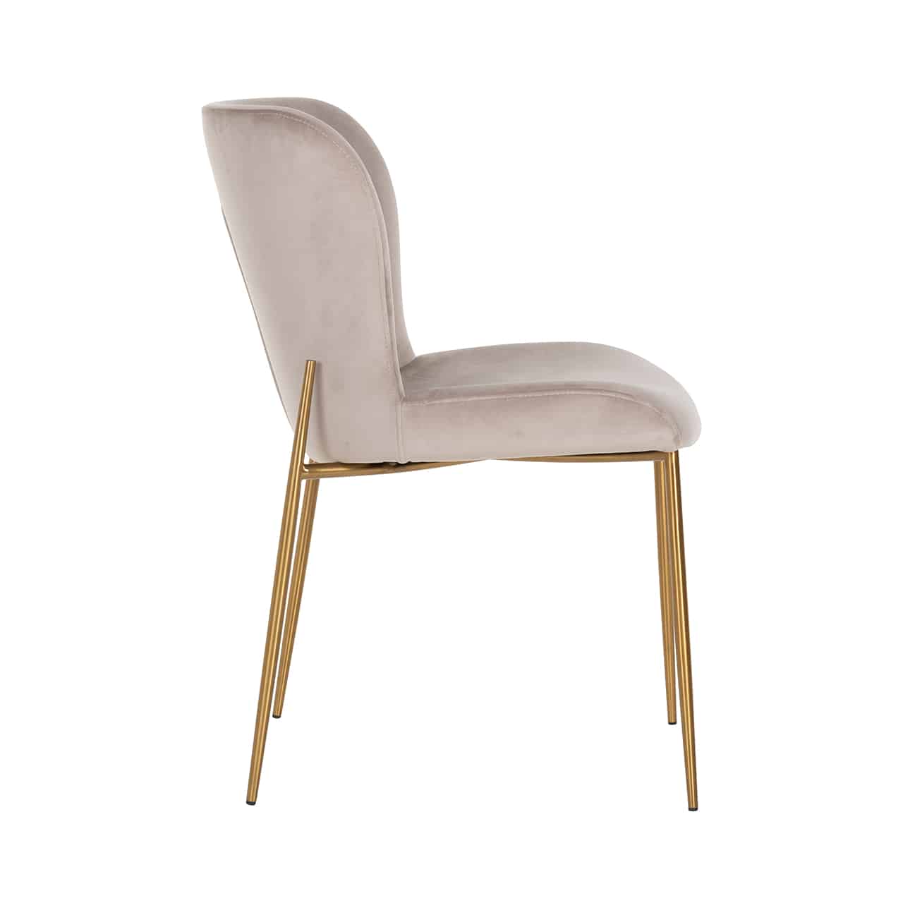 Richmond Interiors - 2er-Set Stuhl Odessa khakifarbener Samt / gebürstetes Gold (FR-Quartz 903 Khaki) Esszimmerstuhl Richmond Interiors