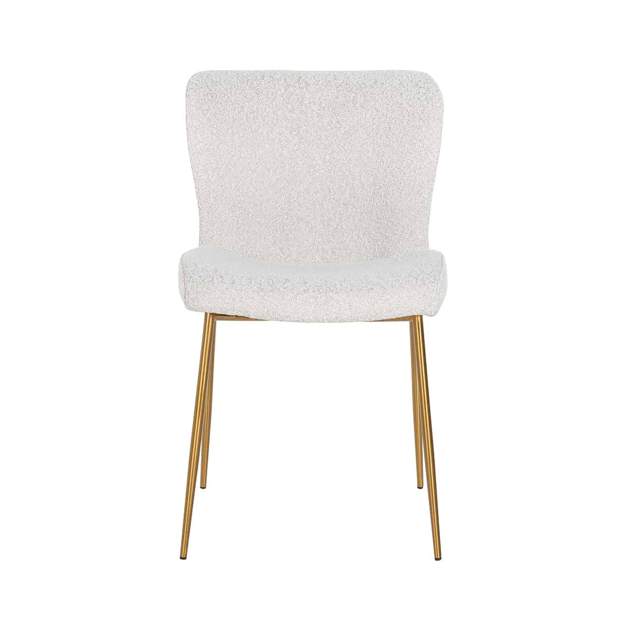 Richmond Interiors 2er-Set Stuhl Odessa weiß Bouclé / gebürstetes Gold (Copenhagen 900 Bouclé White) Esszimmerstuhl Richmond Interiors