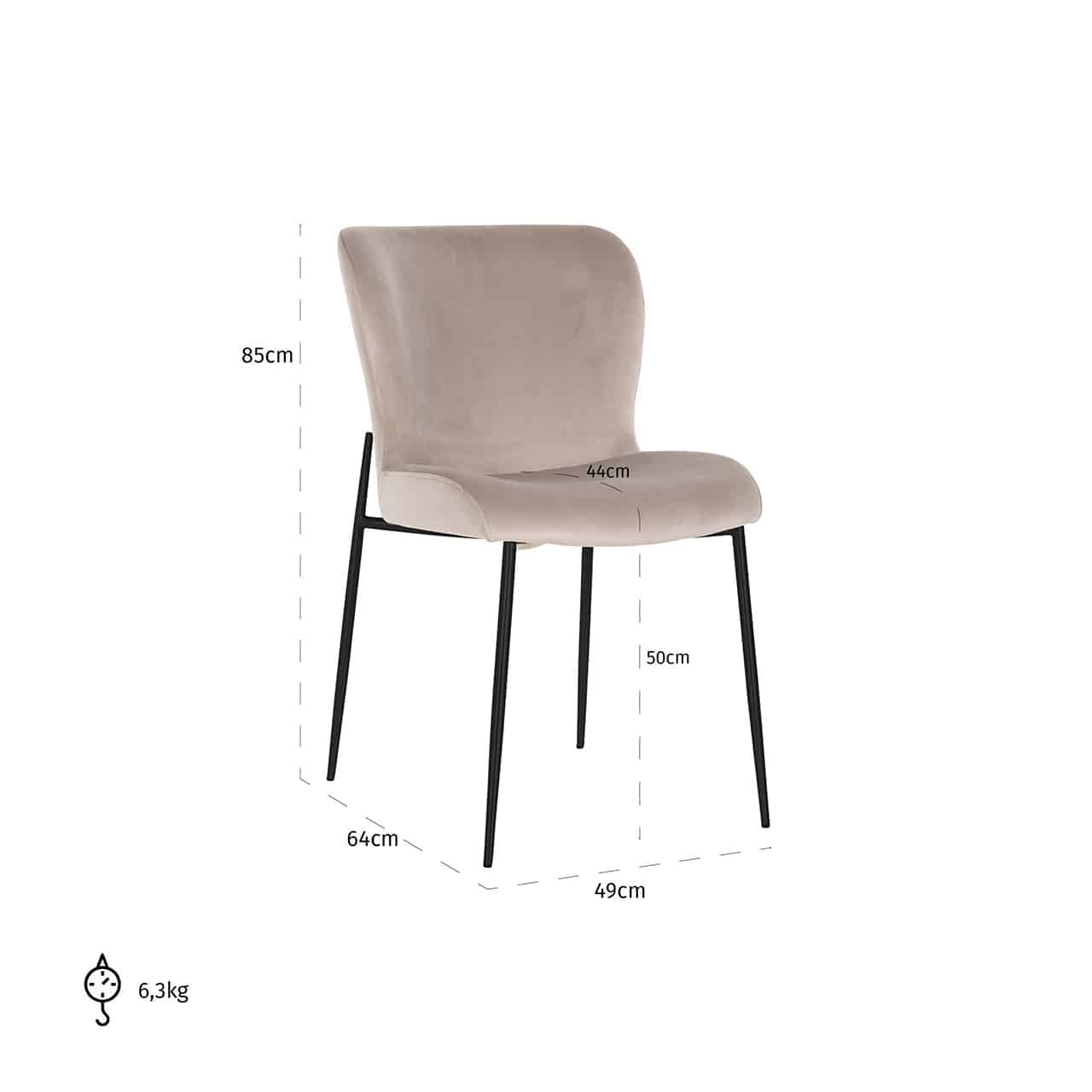 Richmond Interiors - 2er-Set Stuhl Darby khaki / schwarz (FR-Quartz 903 Khaki) Esszimmerstuhl Richmond Interiors