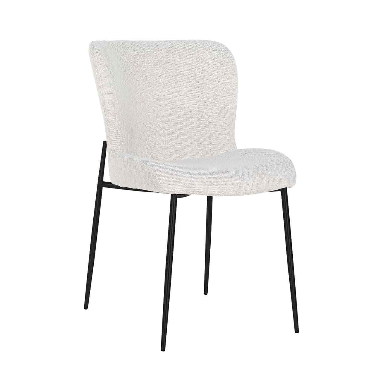 Richmond Interiors – 2er-Set Stuhl Darby in Weißem Bouclé & Schwarz Esszimmerstuhl Richmond Interiors