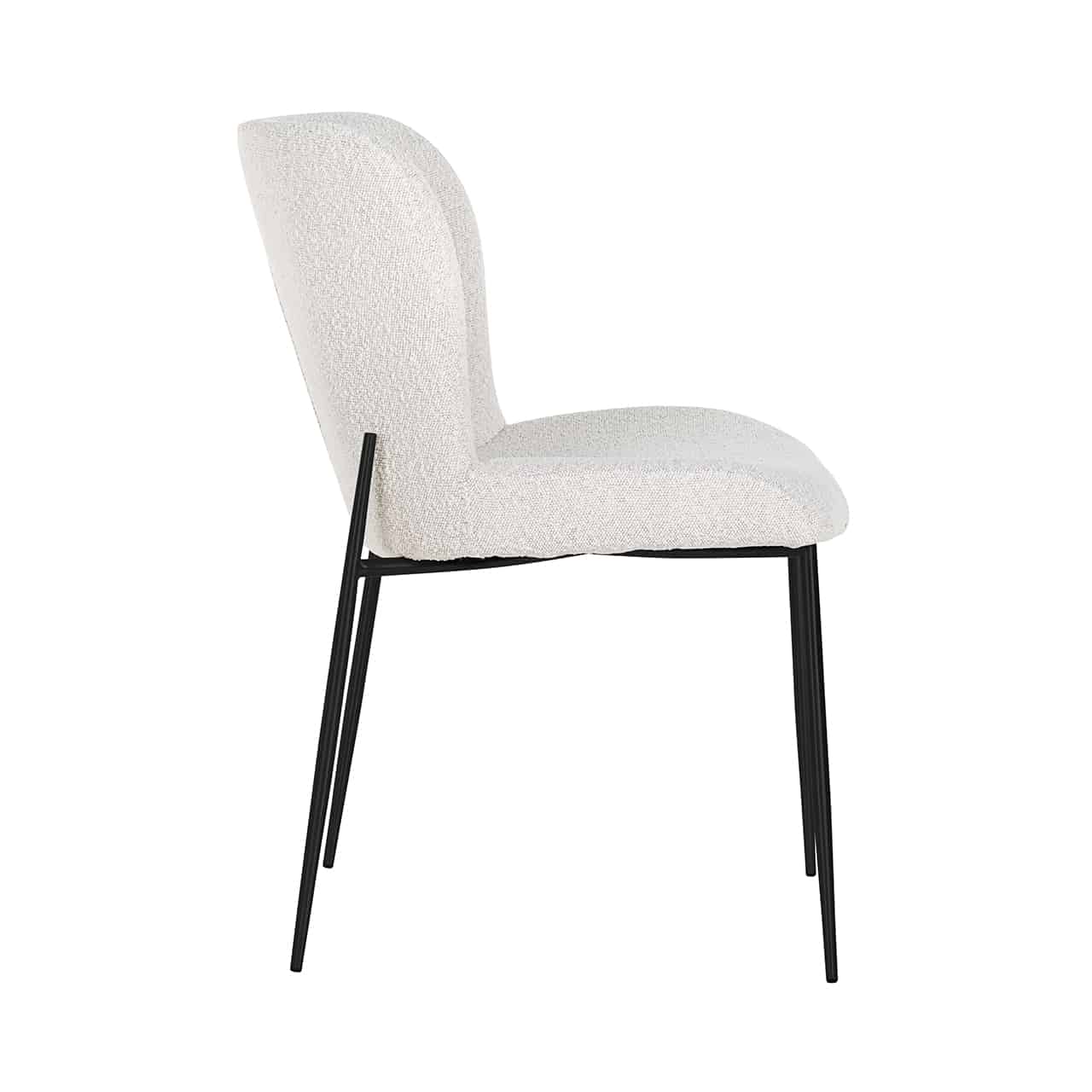 Richmond Interiors – 2er-Set Stuhl Darby in Weißem Bouclé & Schwarz Esszimmerstuhl Richmond Interiors