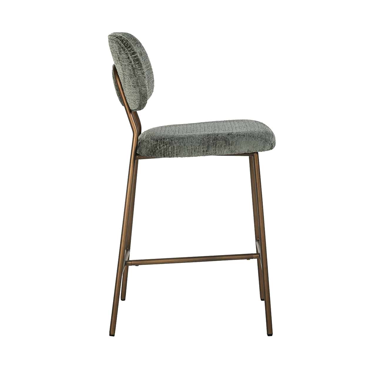 Richmond Interiors - 2er-Set Thekenhocker Xenia Thyme Fusion / Beine aus gebürstetem Gold (Fusion Thyme 206) Barhocker Richmond Interiors