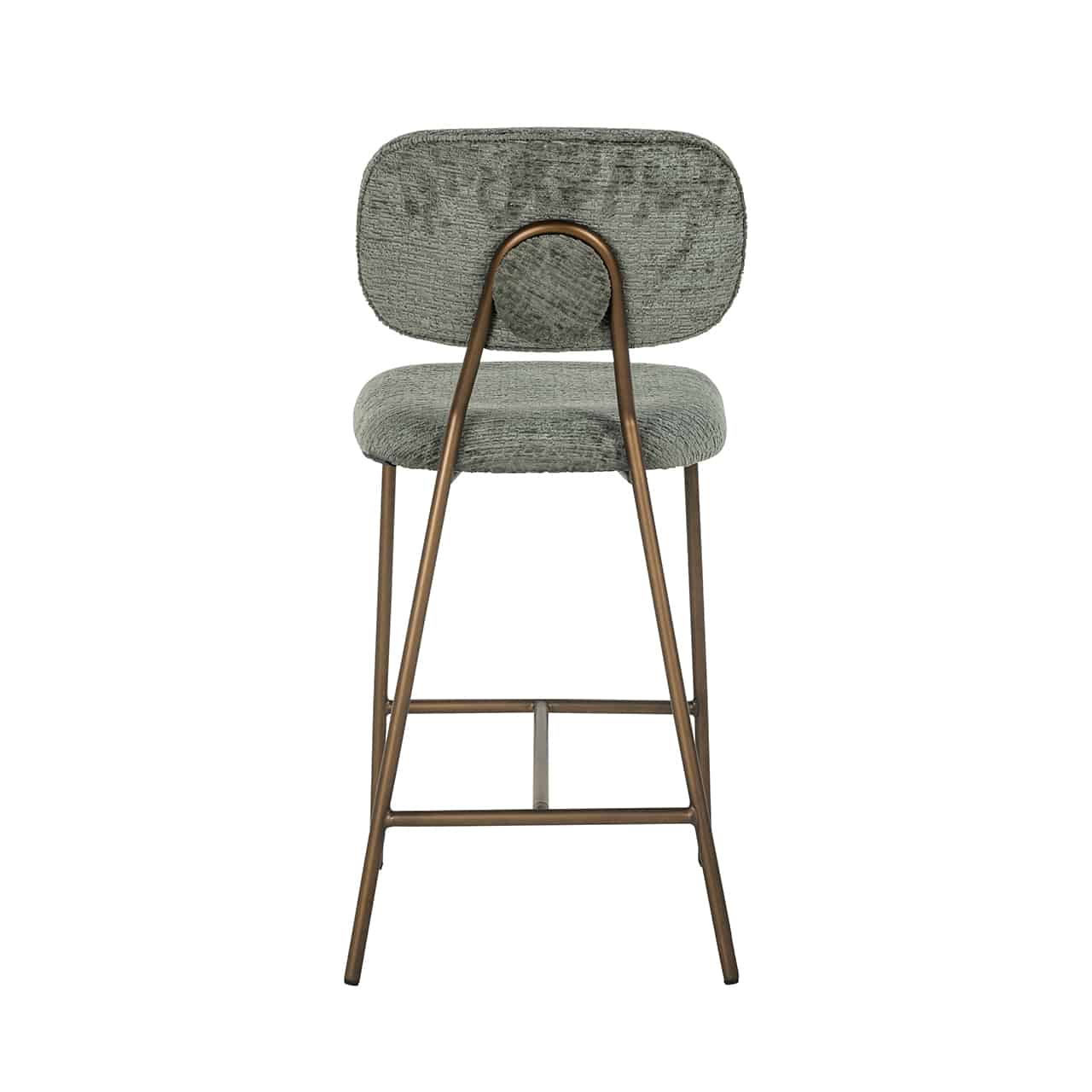 Richmond Interiors - 2er-Set Thekenhocker Xenia Thyme Fusion / Beine aus gebürstetem Gold (Fusion Thyme 206) Barhocker Richmond Interiors