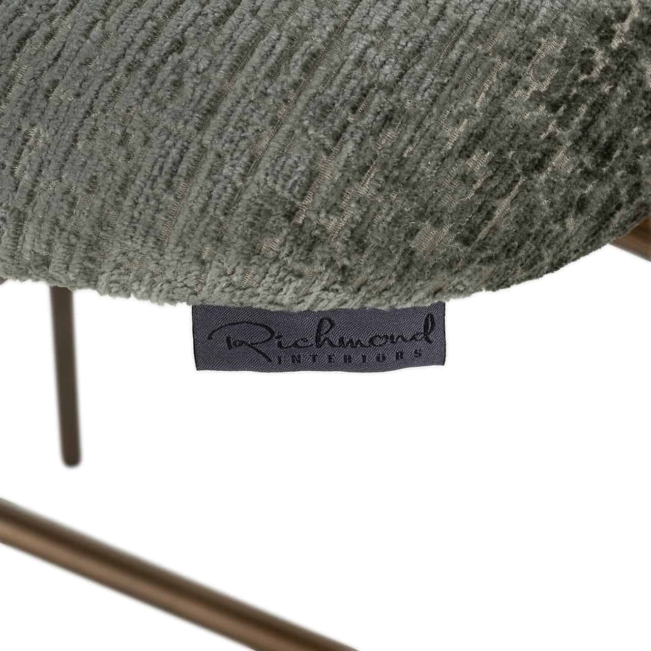 Richmond Interiors - 2er-Set Thekenhocker Xenia Thyme Fusion / Beine aus gebürstetem Gold (Fusion Thyme 206) Barhocker Richmond Interiors