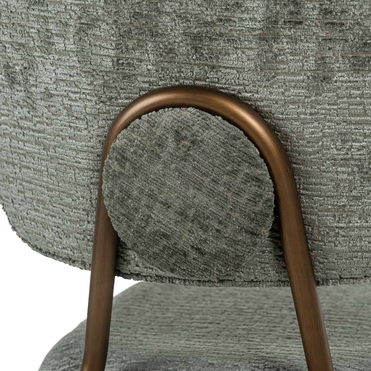 Richmond Interiors - 2er-Set Thekenhocker Xenia Thyme Fusion / Beine aus gebürstetem Gold (Fusion Thyme 206) Barhocker Richmond Interiors