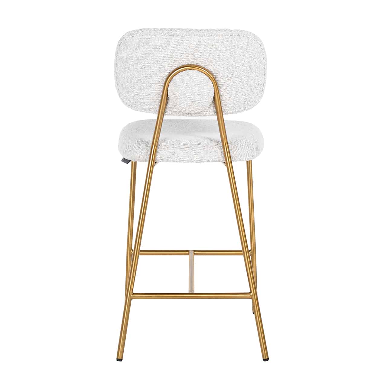 Richmond Interiors - 2er-Set Thekenhocker Xenia weiß Bouclé / gebürstetes Gold (Copenhagen 900 Bouclé White) Barhocker Richmond Interiors