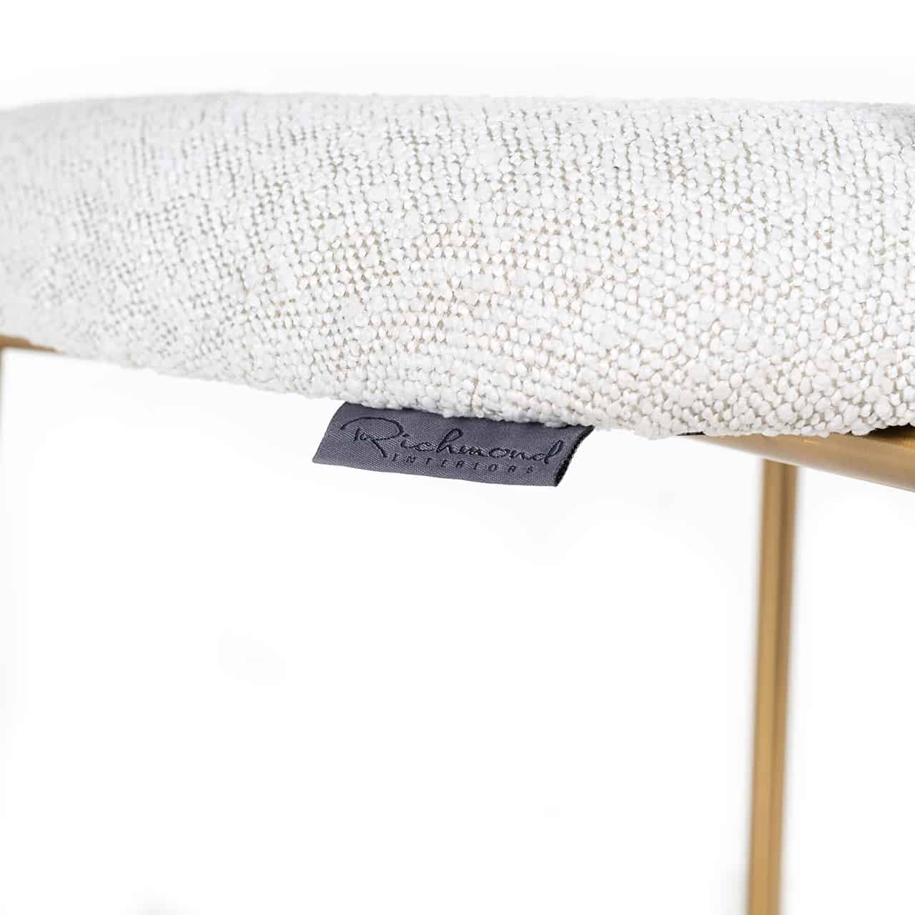 Richmond Interiors - 2er-Set Thekenhocker Xenia weiß Bouclé / gebürstetes Gold (Copenhagen 900 Bouclé White) Barhocker Richmond Interiors