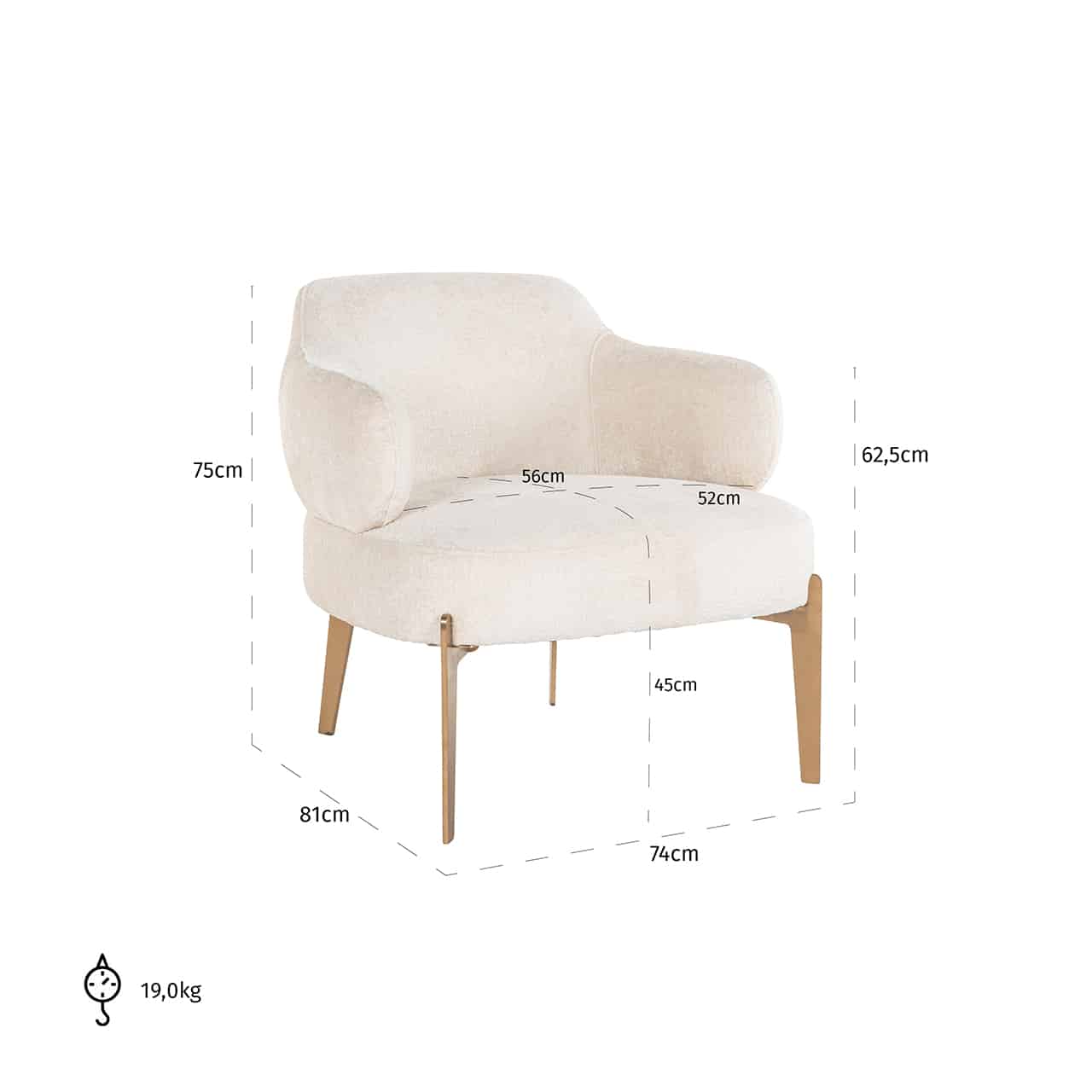 Richmond Interiors Sessel Venus weißer Chenille (Bergen 900 weiß Polstersessel Richmond Interiors