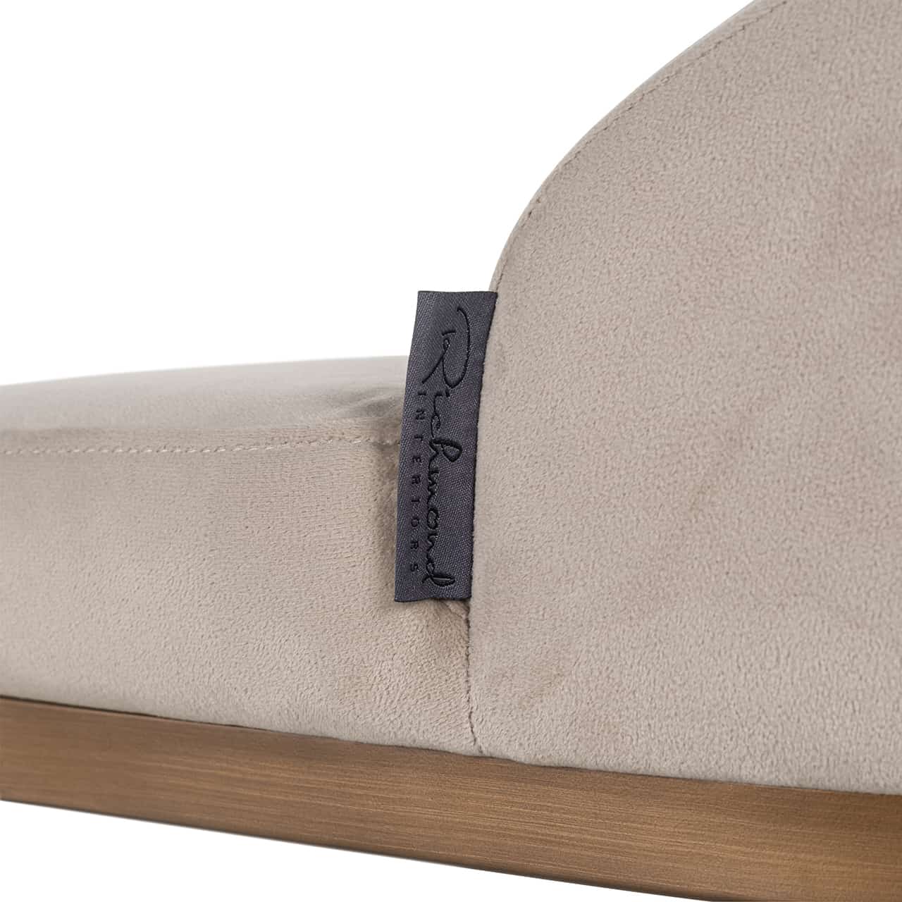 Richmond Interiors - 2er-Set Barhocker Bolton Khaki-Samt / gebürstetes Gold Barhocker Richmond Interiors