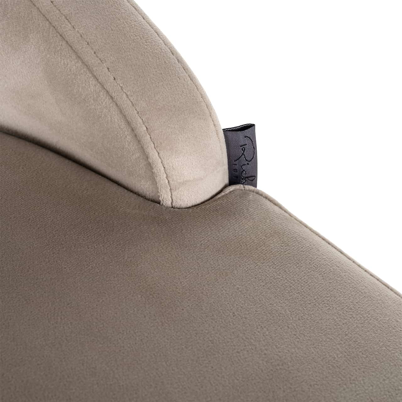 Richmond Interiors - 2er-Set Barhocker Bolton Khaki-Samt / gebürstetes Gold Barhocker Richmond Interiors