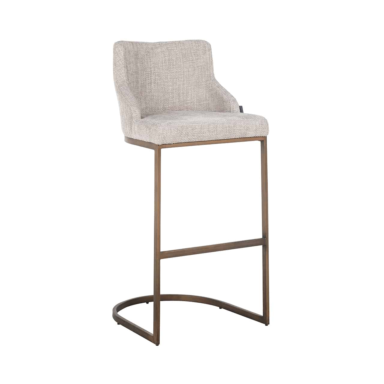 Richmond Interiors - 2er-Set Barhocker Bolton natur renagade / gebürstetes gold Barhocker Richmond Interiors