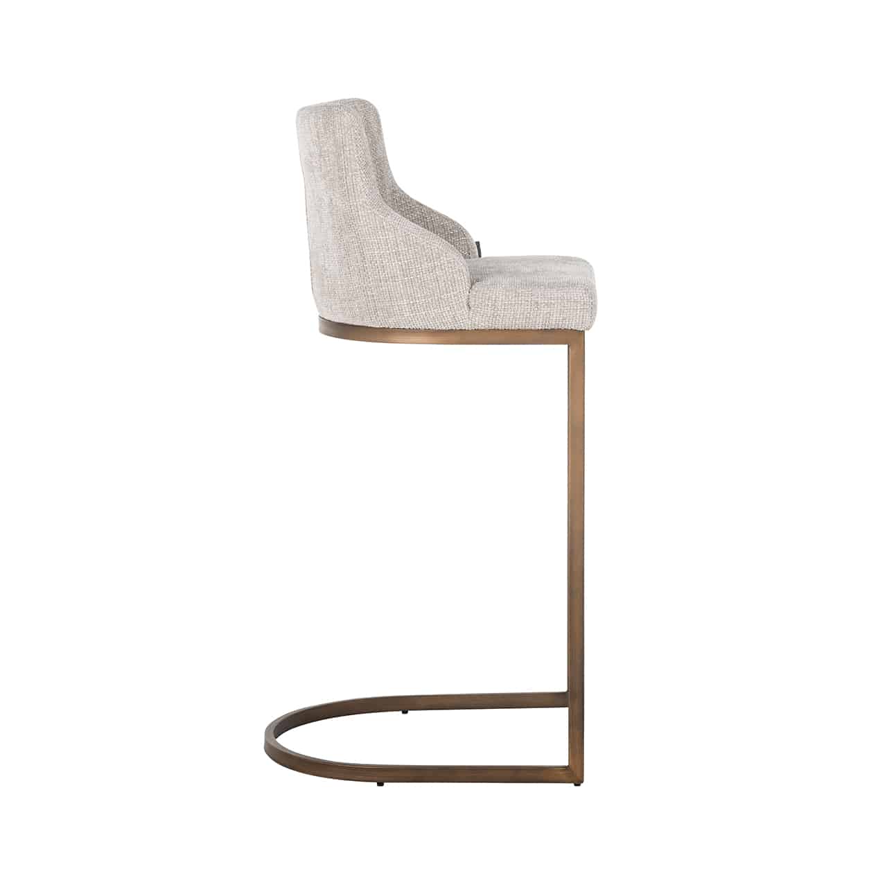 Richmond Interiors - 2er-Set Barhocker Bolton natur renagade / gebürstetes gold Barhocker Richmond Interiors