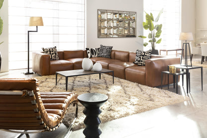 Flamant - BAILEY, Ecksofa, Leder, Cognac braun, Zwischenstück Ecksofa Flamant