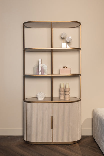 Richmond Interiors Schrank Tivoli rund 2-türig 3 offene Regale (White) Offenes Regal Richmond Interiors