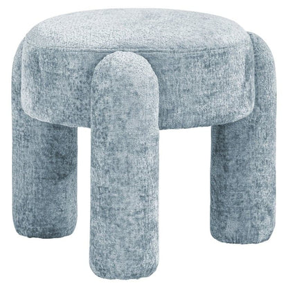 Richmond Interiors Hocker Holly light blue chenille Pouf rund Richmond Interiors