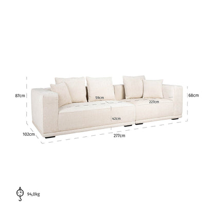 Richmond Interiors - Sofa Lusso 3-Sitzer beige Chenille 3-Sitzer Sofa Richmond Interiors