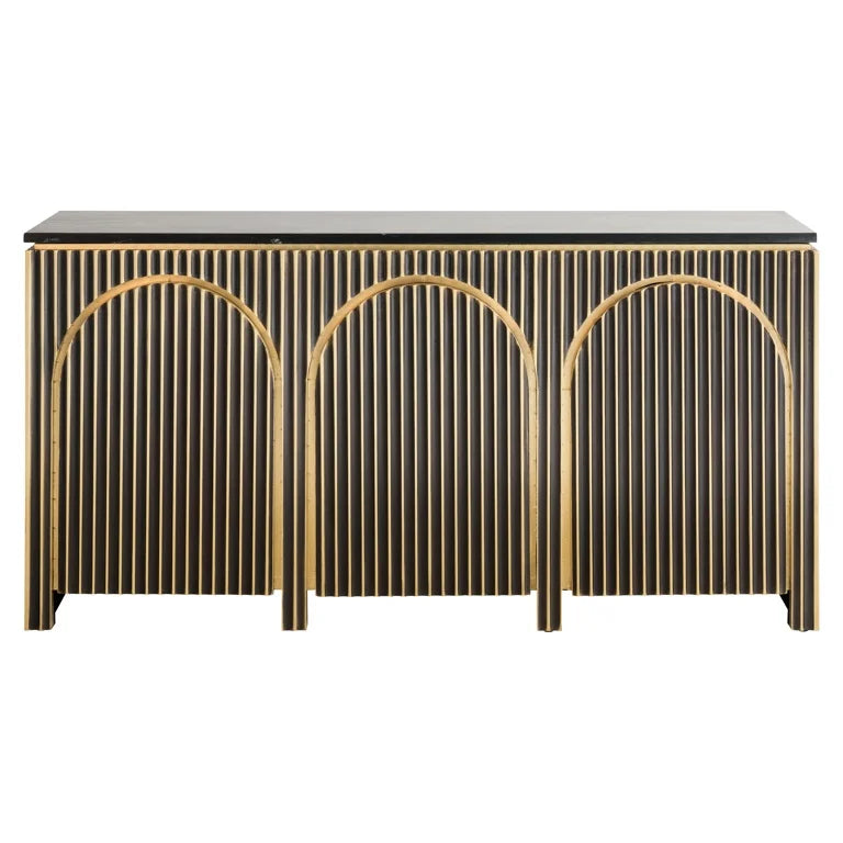 Richmond Interiors Sideboard Les Arcs mit 3 Türen gebürstetem gold Sideboard Richmond Interiors