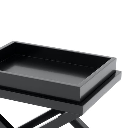 Eichholtz Beistelltisch McArthur – Gewachstes Schwarz-Finish Beistelltisch eckig Eichholtz