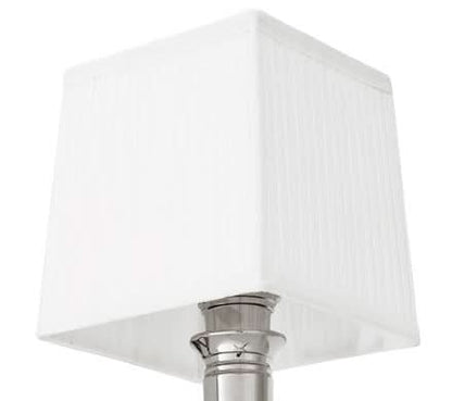 Eichholtz Wandleuchte Lexington Double – Nickel-Finish | Weiße plissierte Schirme Wandlampe Eichholtz