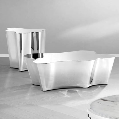 Eichholtz Couchtisch Sceptre – Polierter Edelstahl Couchtisch rund Eichholtz