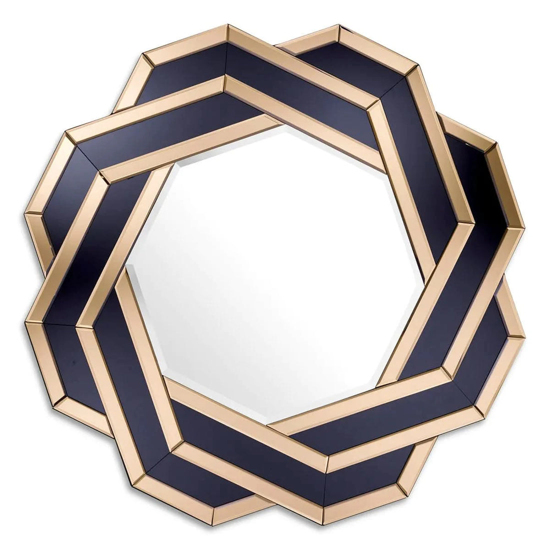 Eichholtz Spiegel Mulini – Amber, Black & Bevelled Mirror Glass Wandspiegel Eichholtz