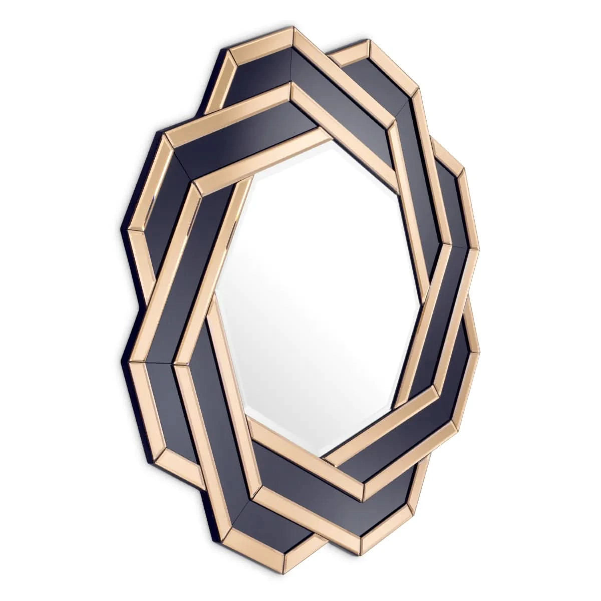 Eichholtz Spiegel Mulini – Amber, Black &amp; Bevelled Mirror Glass Wandspiegel Eichholtz