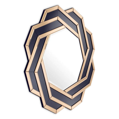 Eichholtz Spiegel Mulini – Amber, Black &amp; Bevelled Mirror Glass Wandspiegel Eichholtz