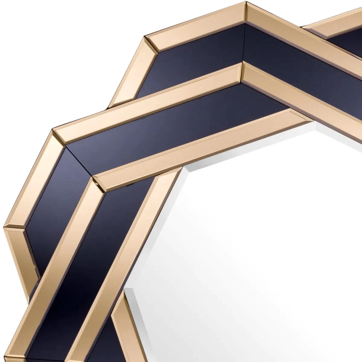 Eichholtz Spiegel Mulini – Amber, Black &amp; Bevelled Mirror Glass Wandspiegel Eichholtz