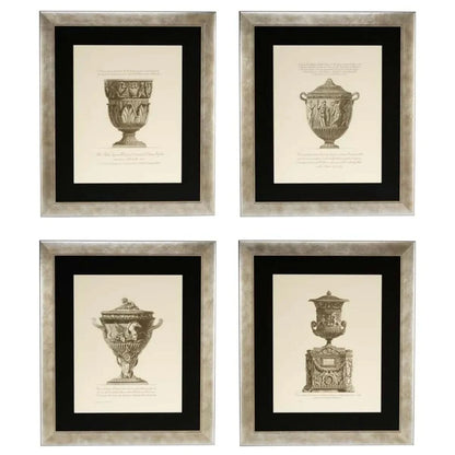 Eichholtz Prints Giovanni Battista – 4er Set in silberfarbenem Rahmen Wandbild Eichholtz