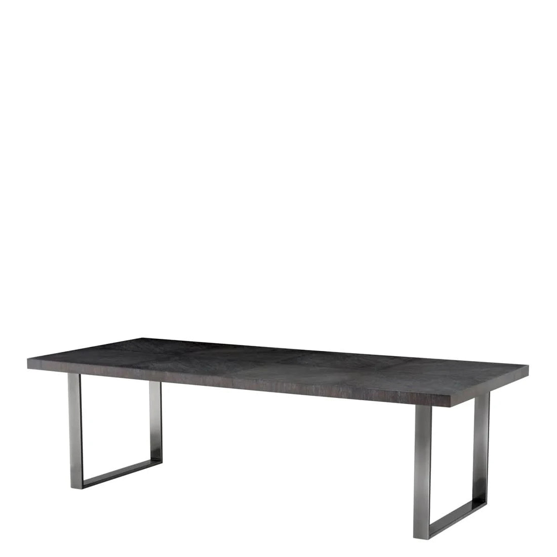 Eichholtz Esstisch Borghese 250 cm Charcoal oak veneer | black nickel finish Esstisch eckig Eichholtz