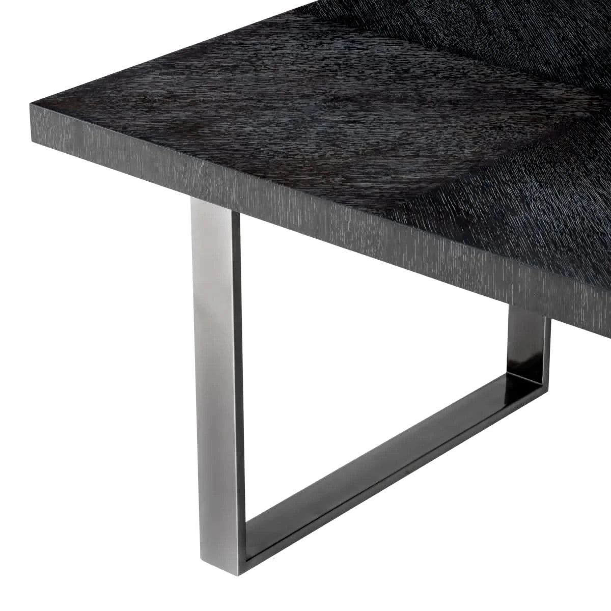 Eichholtz Esstisch Borghese 250 cm Charcoal oak veneer | black nickel finish Esstisch eckig Eichholtz