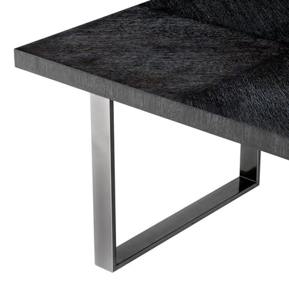 Eichholtz Esstisch Borghese 250 cm Charcoal oak veneer | black nickel finish Esstisch eckig Eichholtz